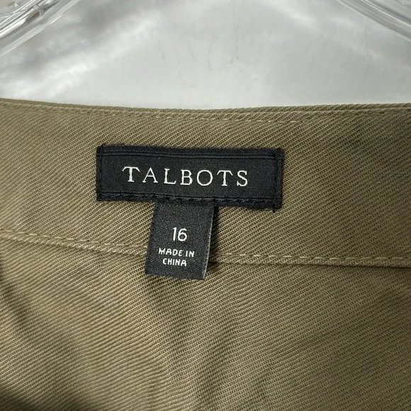 Talbots 16 Military Green Lace Up Shirt Dress Size 16 - Picture 6 of 7